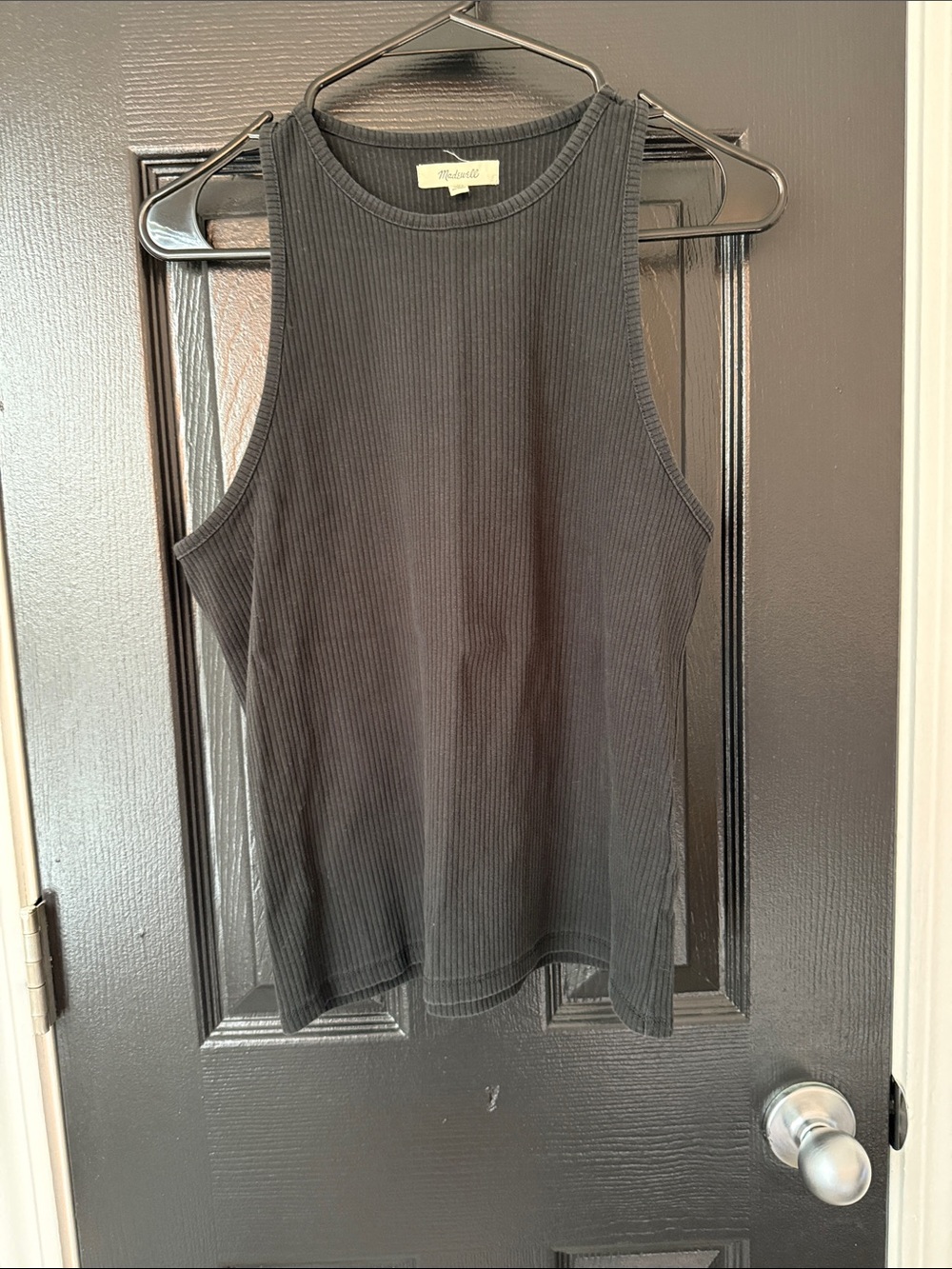Madewell Black Ribbed High-Neck Tank